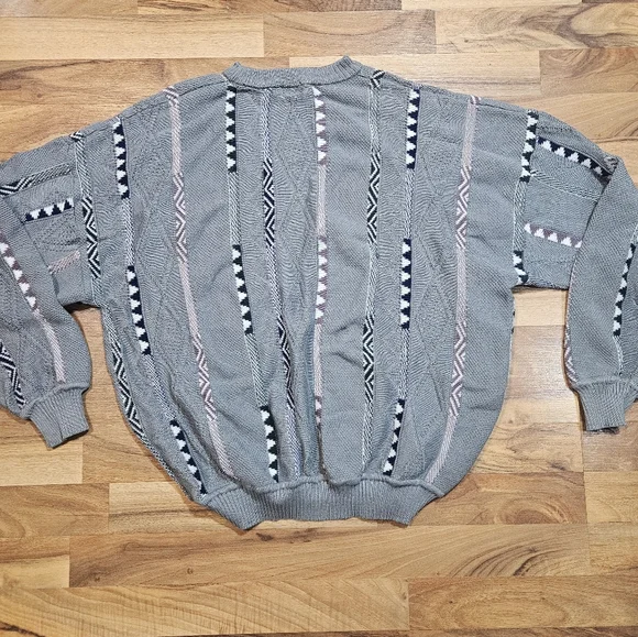 St Croix Knits Gray Sweater Men’s XL Made in USA Textured 3D Cotton - Picture 6 of 6